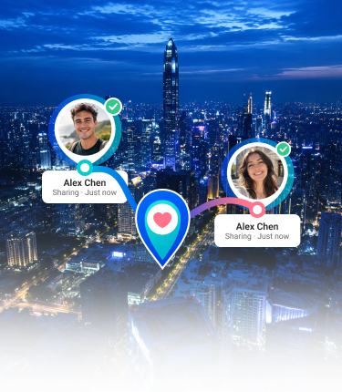 Two approved partners sharing their location on a live map